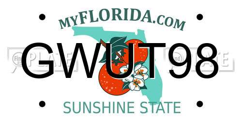 GWUT98 Florida License Plate
