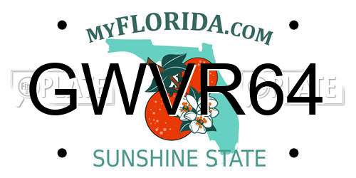 GWVR64 Florida License Plate