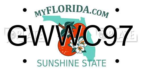GWWC97 Florida License Plate