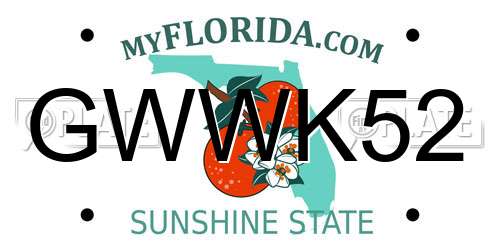 GWWK52 Florida License Plate