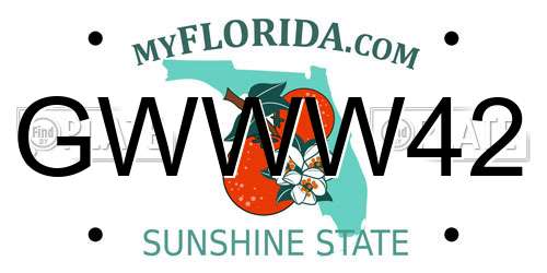 GWWW42 Florida License Plate