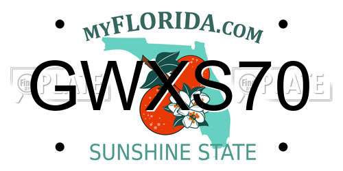 GWXS70 Florida License Plate