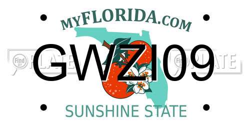 GWZI09 Florida License Plate