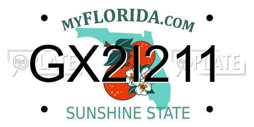 GX2I211 Florida License Plate