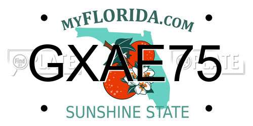 GXAE75 Florida License Plate