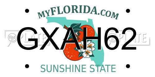 GXAH62 Florida License Plate