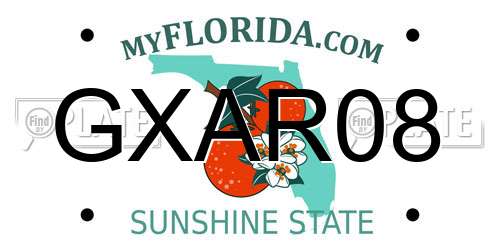 GXAR08 Florida License Plate
