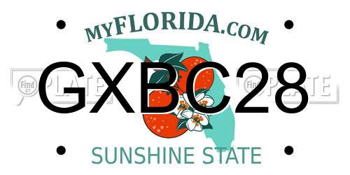 GXBC28 Florida License Plate