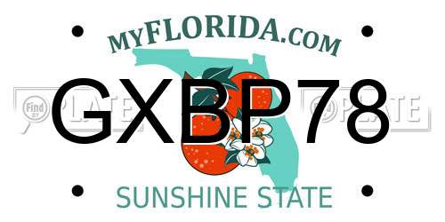 GXBP78 Florida License Plate