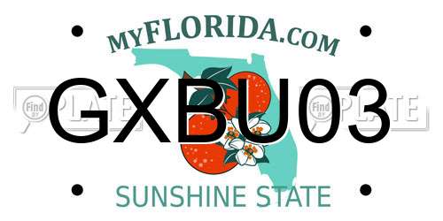 GXBU03 Florida License Plate