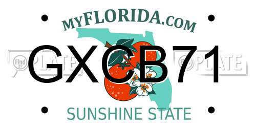 GXCB71 Florida License Plate