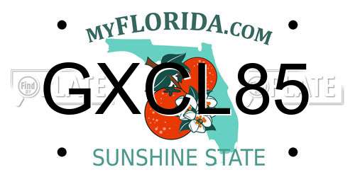 GXCL85 Florida License Plate