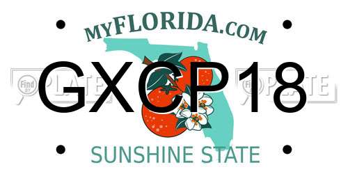 GXCP18 Florida License Plate