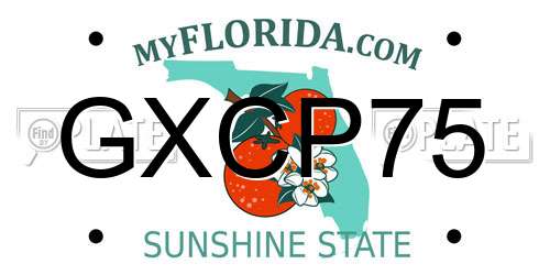 GXCP75 Florida License Plate