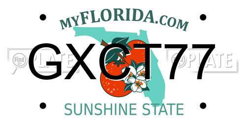 GXCT77 Florida License Plate