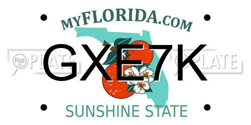 GXE7K Florida License Plate