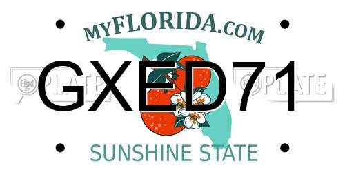 GXED71 Florida License Plate