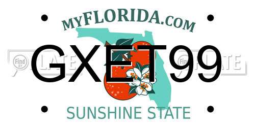 GXET99 Florida License Plate