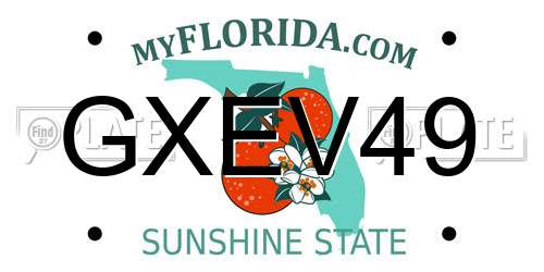 GXEV49 Florida License Plate
