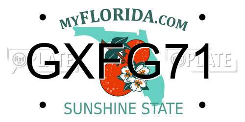 GXFG71 Florida License Plate