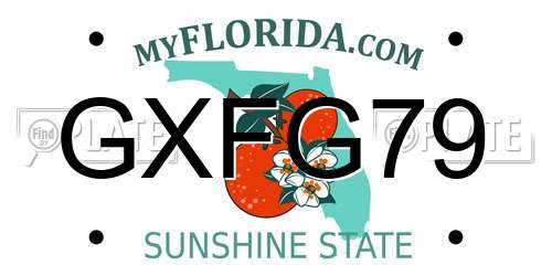 GXFG79 Florida License Plate