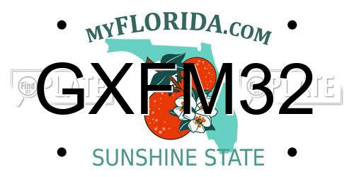 GXFM32 Florida License Plate
