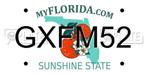 GXFM52 Florida License Plate