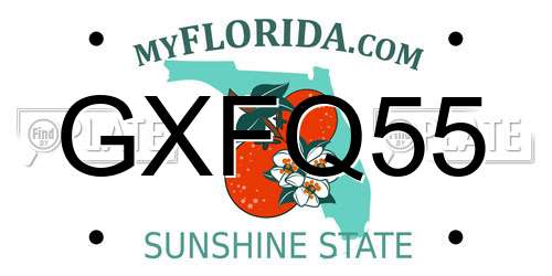 GXFQ55 Florida License Plate