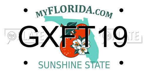 GXFT19 Florida License Plate