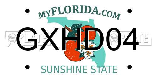 GXHD04 Florida License Plate