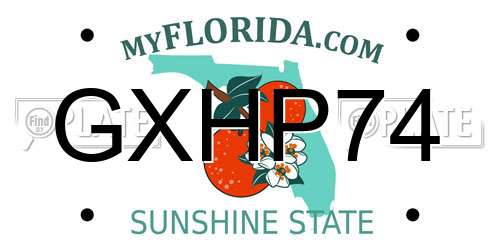 GXHP74 Florida License Plate