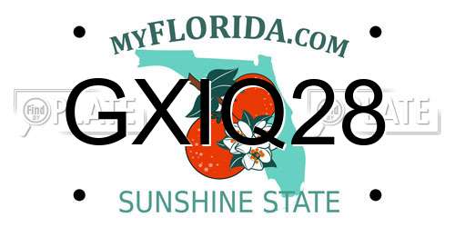 GXIQ28 Florida License Plate