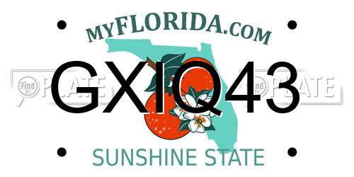 GXIQ43 Florida License Plate