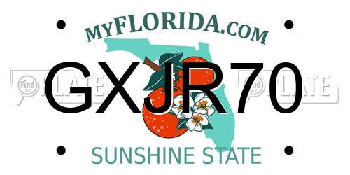 GXJR70 Florida License Plate