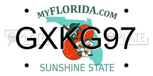 GXKG97 Florida License Plate