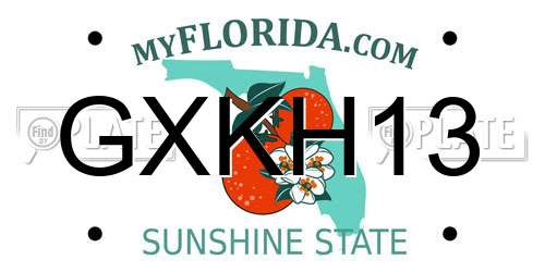 GXKH13 Florida License Plate