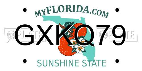 GXKQ79 Florida License Plate