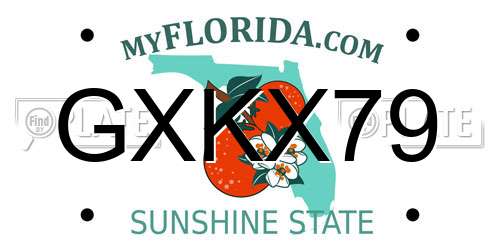 GXKX79 Florida License Plate