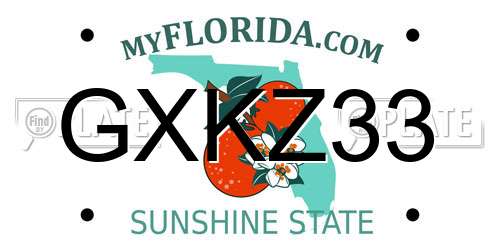 GXKZ33 Florida License Plate