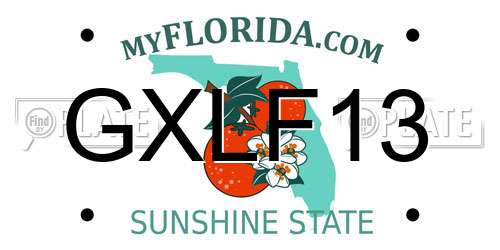 GXLF13 Florida License Plate