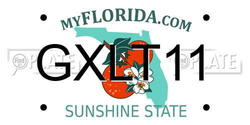 GXLT11 Florida License Plate
