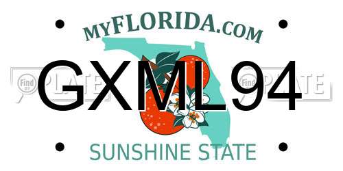 GXML94 Florida License Plate