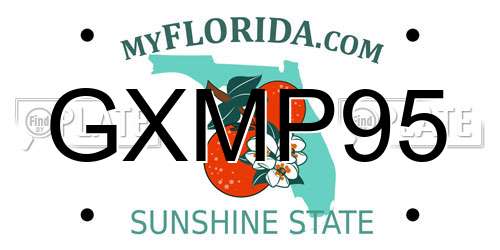 GXMP95 Florida License Plate