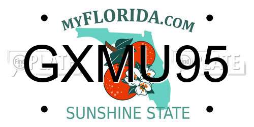 GXMU95 Florida License Plate