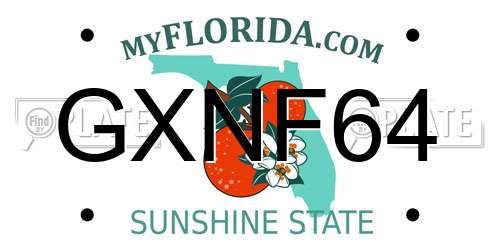 GXNF64 Florida License Plate