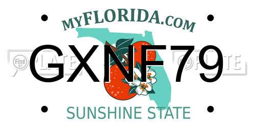 GXNF79 Florida License Plate