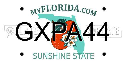 GXPA44 Florida License Plate