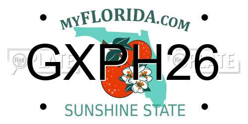 GXPH26 Florida License Plate