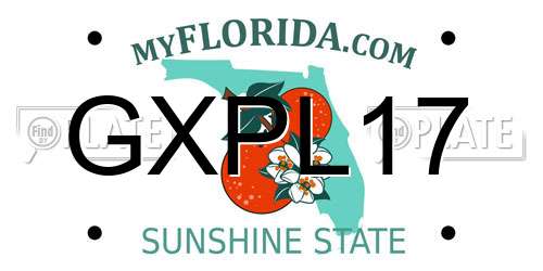GXPL17 Florida License Plate