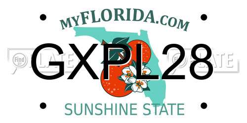 GXPL28 Florida License Plate